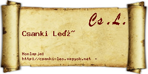 Csanki Leó névjegykártya